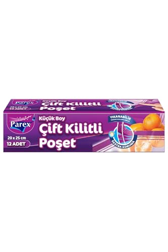 Buzdolabı — Çift Kilitli Poşeti Küçük Boy 12 Adet 20 X 25 Cm