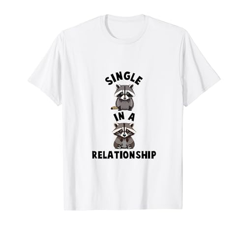 Unique VS In A Relationship Funny Cute Racoon Animal Design T-Shirt