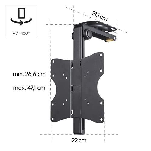 Hama TV Ceiling Mount, 117 cm (46"), Black – Ansicht 3
