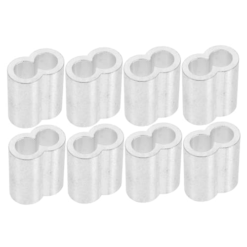 Alipis Cable Crimp Clamps 8pcs Double Hole Aluminum Sleeve for Wire Cable Clamps Easy to Use