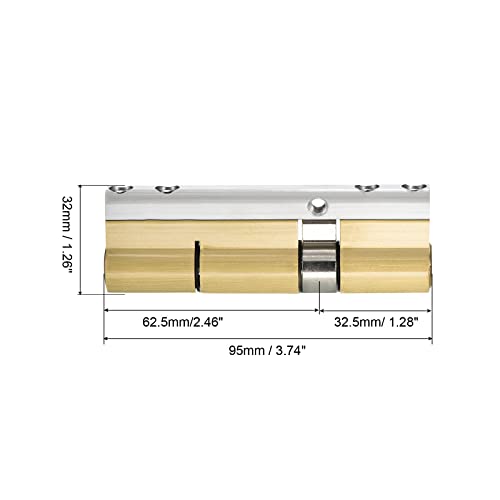 PATIKIL 32.5/62.5 (95mm Overall) European Double Lock Cylinder, Door Cylinder Lock with 8 Keys for Wooden Doors Aluminum Doors - Image 2
