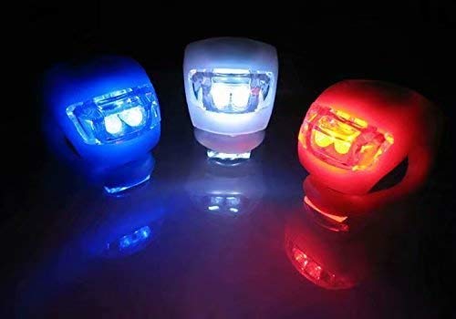 Set 2 Luci Bici LED Anteriori E Posteriori Con Clip In Silicone - Impermeabili