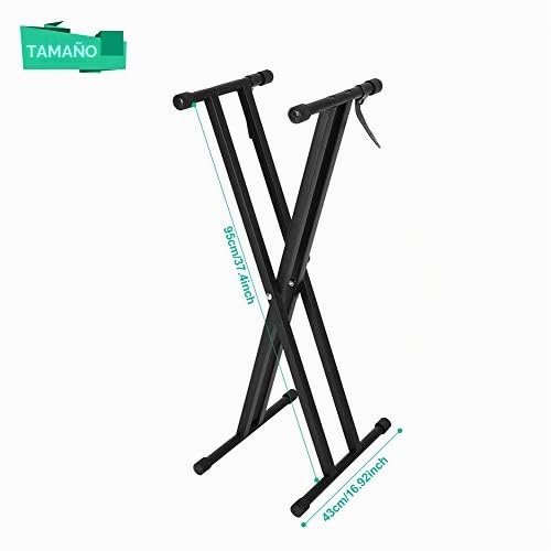 Soporte de Teclado Ajustable en Altura, Estilo X, para Piano y Sintetizador, 95 x 43 cm