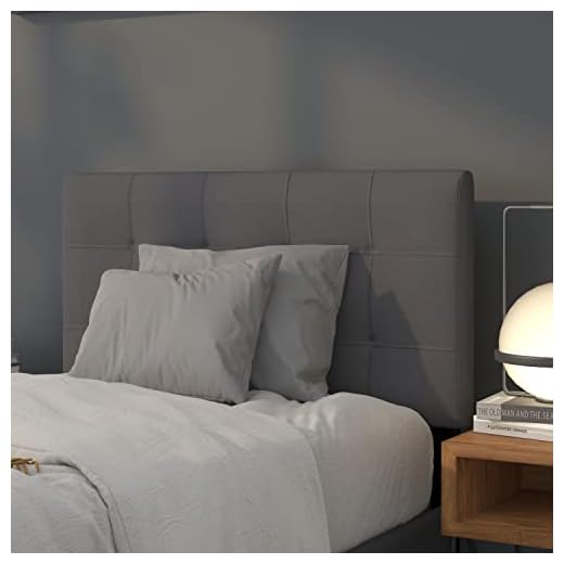 Flash Furniture Bedford Tufted Upholstered Twin Size Headboard in Dark Gray Fabric
