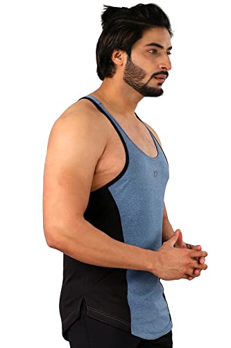 Image of DECISIVE Fitness Men's Round Neck Gym Y-Back Designer Vest