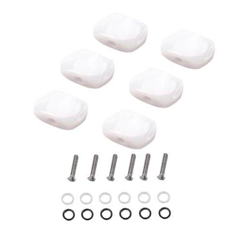 Yardwe Clavijas De Afinación Para Guitarra Acústica y Eléctrica Blancas, Cuerpo Metálico Botones De...