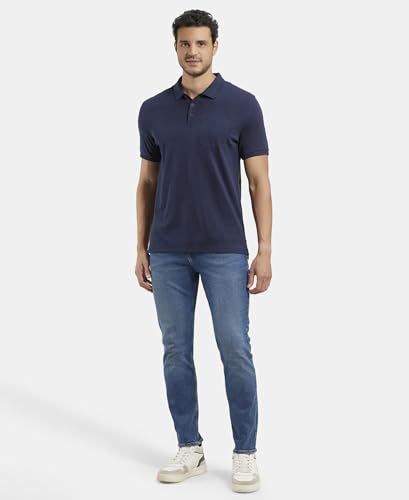 Image of Jockey 3913 Men Super Combed Cotton Rich Solid Half Sleeve Polo T-Shirt with Chest Pocket
