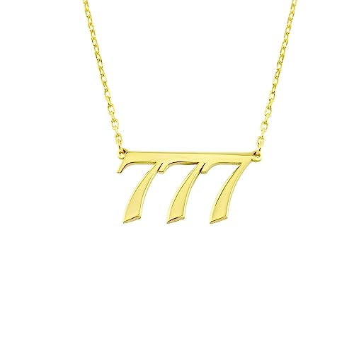14K Gold Angel Number Necklace for Women