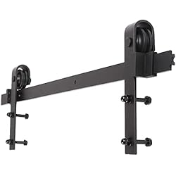 Sonnewelt Herraje para puerta corredera, 200 cm, riel para puerta corredera, sistema de puertas correderas, sistema de puertas correderas hasta 150 kg, rectángulo