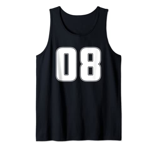 NUMBER 08 ZERO EIGHT YEAR 2008 AUGHTS SPORTS JERSEY UNIFORM Tank Top