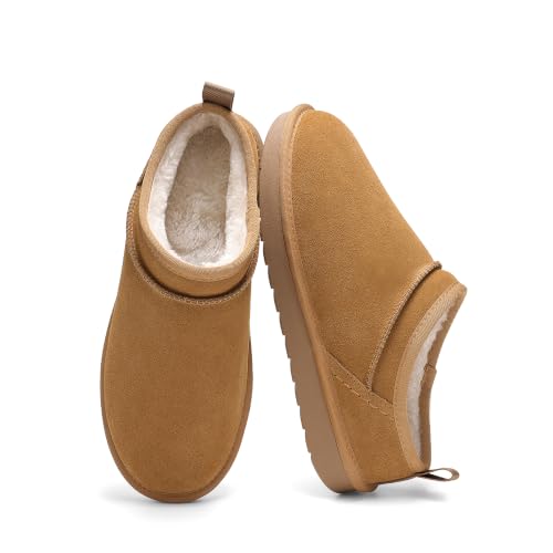 DREAM PAIRS Women's Genuine Suede Slip On Slippers,Size 7,Chestnut - image 4