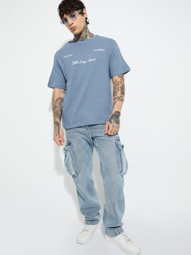 Image of Max Men's Letter Print Regular Fit T-Shirt