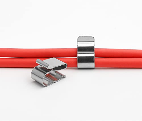 Rope Clamp Wholesale Price Stainless Steel Clips Module Cable Clip For Frameless Panel Cable Cable Clamps (Size : 200 Pieces) #TOP1