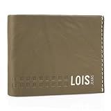 Lois - Carteras para Hombre Piel. Billeteras para Hombre. Cartera Hombre Piel con Monedero y múltiples Compartimentos, billeteras y monederos. Cartera Hombre. RFID, Kaki-Cuero