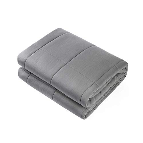 Waowoo Adult Weighted Blanket Queen Size (15lbs 60″x80″) Heavy Blanket with Premium Glass Beads, (Dark Grey