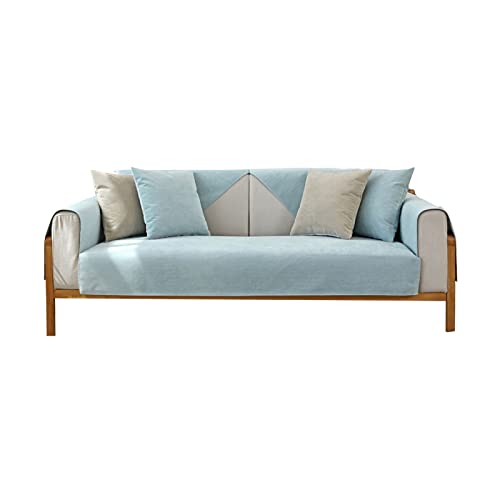 VanderHOME Solid Colour Sofa Cover 1/2/3/4 Seater Waterproof Sofa Cover in Various Sizes Non-slip Furniture Protector Sofa Cover for Dogs 110 * 180cm-aqua blue-seat cover(Only 1 piece