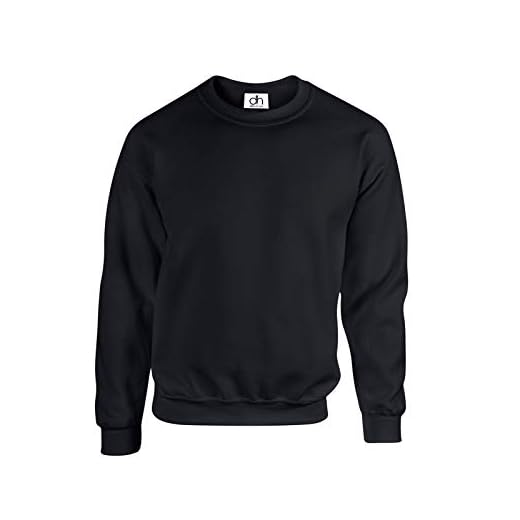D&H CLOTHING UK Sweatshirt de qualité supérieure - Uni - Col rond - Pour le sport et les loisirs, Noir , L