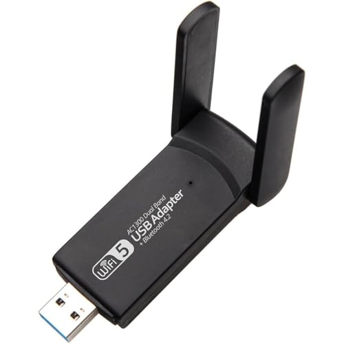 Adaptador WiFi USB Dual Band AC1300, 2.4GHz e 5GHz, 1300Mbps, Antena Dupla, Preto - Premium