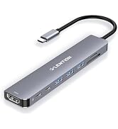 LENTION Hub USB 3.0 con 4 Porte di Type-A, Adattatore Multiporta USB-A a USB -A, Dongle USB Alta Velocità 5Gbps, per MacBook Pro Air 2009-2015, Surface Pro/Book, Chromebook, Altro (H22s, Grigio Spazio