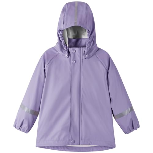 Reima - Lampi Regenjacke für Kinder Wasserdicht - Jacke für Jungen und Mädchen, Reißverschluss vorne, Abnehmbare Kapuze, Reflektierende Details, Maschinenwaschbar, Blooming Lilac, 128