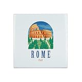 Fabulous Piastrella Ceramica Decorativa 15,2 x 15,2 cm - Roma Italia Colosseo Illustrazione Viaggi Vacanze