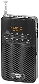 Trevi DR730M Rechargeable Portable FM Radio with In-Built Speaker and Headphone Socket - Black