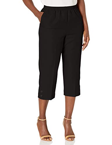 Alfred Dunner Women's Classic FIT Capri Pant, Black, 20