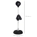 Imagen de HOMCOM Saco de Boxeo de Pie Punching Ball con Guantes 126-144 cm Negro