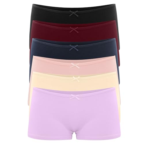 Image of Allxwek Womens Cotton Underwear Boy Shorts for Women Stretch Comfort Boxer Briefs Ladies Knot Panties 3 /6 3901