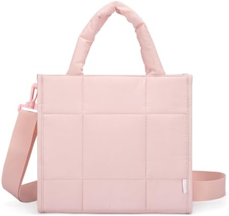CLUCI Puffer Tote Bag for Women, Quilted Puffy Handbag, Lightweight Travel Crossbody Bag, Shoulder Purses for Shop Work Gym