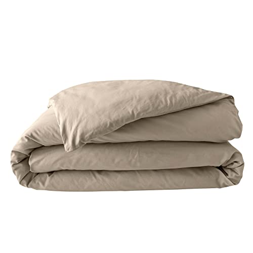 Douceur d'Intérieur Funda nórdica (240 x 220 cm) Percaline Arena Percal, Algodón Percal