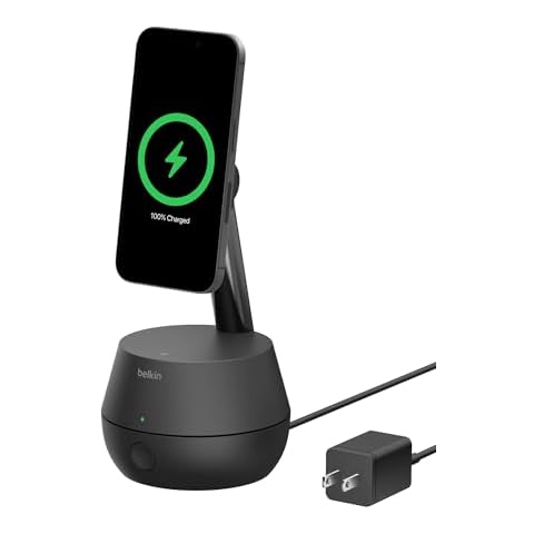 Belkin Wireless Charger Stand, Auto Face Tracking, Apple DockKit Certified, Tripod & MagSafe Compatible, No App Required, 360° Rotation, Influencer Content, Works w/FaceTime, TikTok, YouTube, etc. Cover