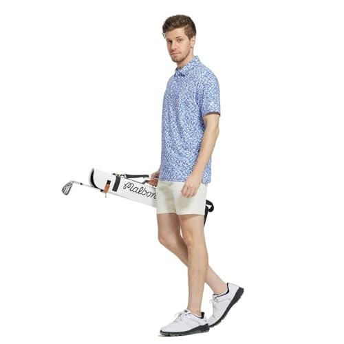 Image of M MAELREG Mens Golf Shirt Short Sleeve Dry Fit Print Moisture Wicking Performance Patterns Collared Polo Shirt