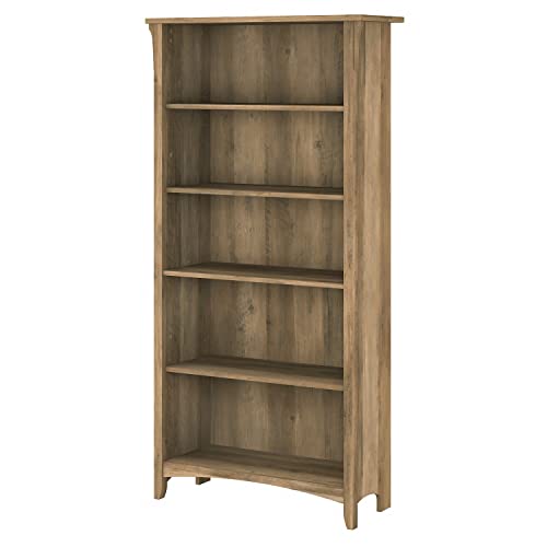 Bush Furniture Salinas 5 Shelf Bookcase in Reclaimed Pine, Tall Bookshelf, Large Book Shelf for Living Room, Home Office, or Entryway