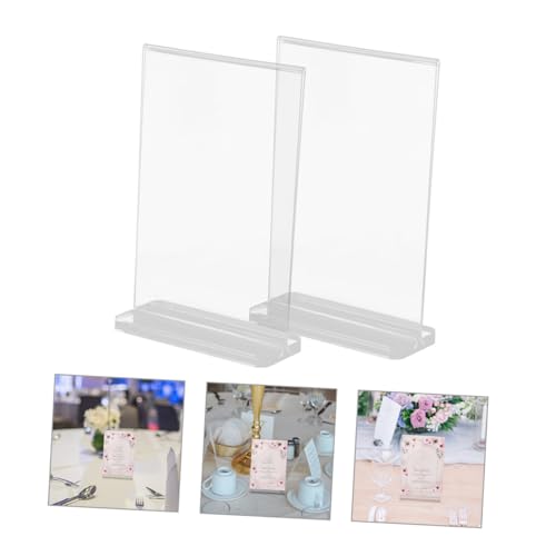 Présentoir de menu transparent acrylique support de présentation table vertical autonome - 3