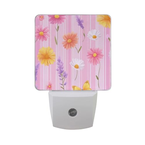 Lámpara de noche con sensor y patrón floral miniatura 7