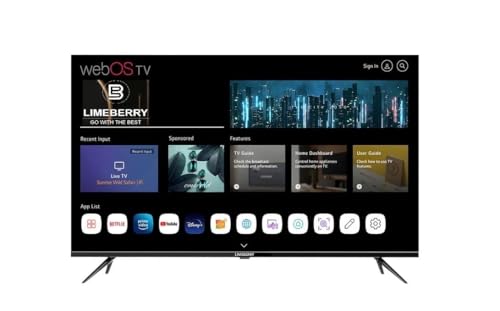 Limeberry 43-Inch 4K Ultra HD Smart QLED TV | WebOS | Bezel-Less Design | Dolby 24W Speakers | Magic Air Voice Remote | Dual-Band WiFi | HDMI USB Bluetooth | Black (LB431CNW4K)