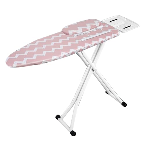 Ironing Board, 48"×13"×33" Compact and Space Saver Ironing Boards with Extra Thick Legs, Household Essentials (Color : Pink)