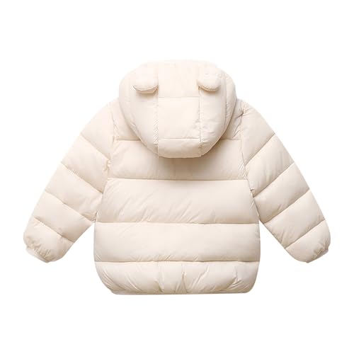 Unisex Boys Girls Winter Coats Lightweight Puffer Jacket Cute Ears Hooded Padded Outwear Warm Clothing 12M-6Y3