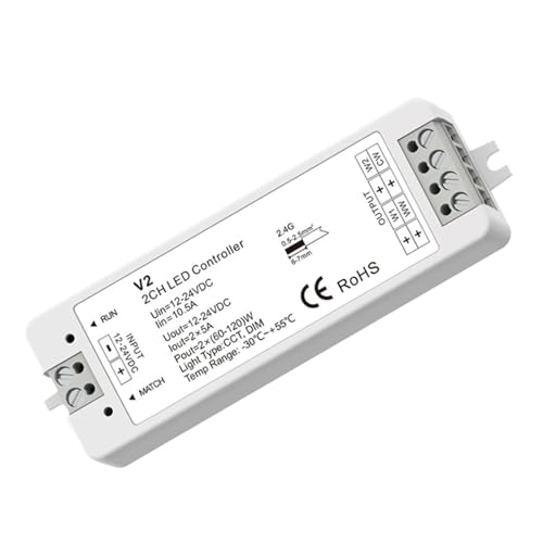 Récepteur LED V2-C CCT 2.4G pour ruban blanc variable DC 5V 12V 24V