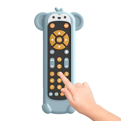 Giocattolo a distanza TV per telecomando realistico per i bambini - Giocattoli musicali di apprendimento a forma di animale - 3 lingue inglese spagnolo e francese di