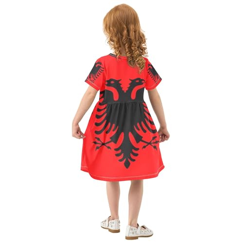 Toddler Girls Dresses 2t Albania Flag Summer Outfits Floral Print Dress Children Dress3