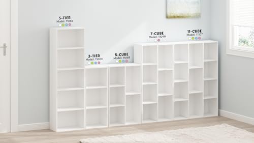 image for Furinno LUDER Book Shelf, 7-Cube Bookshelf, Bookcase, 9.4 x 19.5 x 41.