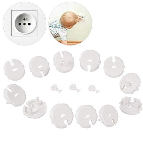 Cache Prise Électrique,8 Pcs Cache Prise et 2 Clés Bébé pour Prise de Courant Portection prise pour Bébé Enfant sécurité Kit Sécurité Bébé Enfant Cover