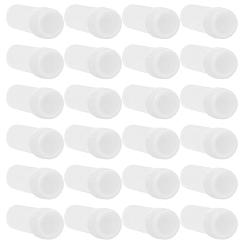 FIXOSHEE 50 Pezzi Bottiglie di Plastica Trasparenti da 5 Ml con Tappo a Sicurezza Flaconi Campione Ricaricabili per Farmacia Laboratorio e Uso Medico