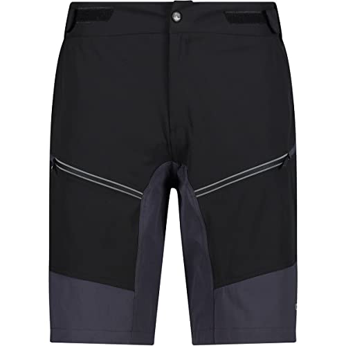 CMP - Bermudas ciclista de hombre con forro de malla, Negro, 50
