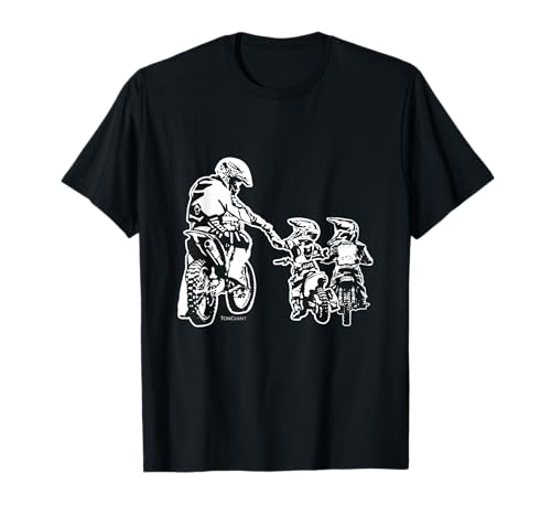 Dirt Bike Papa Motocross Moto Biker Père Enfants Sport T-Shirt