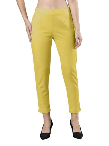 Image of Femmora Comfortable Fit Solid Straight Pant, Breathable Cotton Fabric with Side Zip Button Closure, for Women, Pack of 1