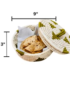Swadeh Sabai Grass Serveware - Roti Nest Roti Box (9 inch by 3 inch): Handwoven Eco-Friendly Olive Green Roti Basket, Lightweight & Durable Sustainable Dining Essential by Indian Artisans 4
