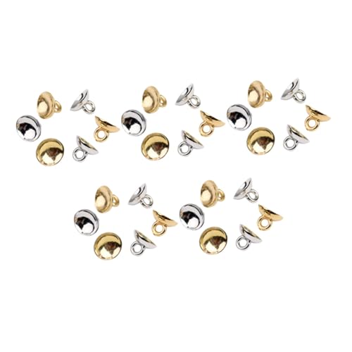 LALAFINA Pearl Bail Pin for DIY Jewelry 400pcs Half-drilled Beads Tray Gold Plated Bead